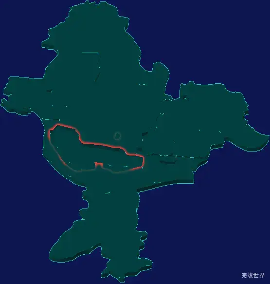 threejs荆州市荆州区geoJson地图3d地图红色描边闪烁警报